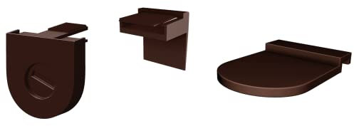 MW GROUP klemmträger plissee - Klemmfix für Plissee Ohne Bohren, Rollo, Minirollo - Plissee Ersatzteile - Set Rollo Halterung Fenster - Klemmträger, Plissee Klemmen (Braun Ohne Bohren)