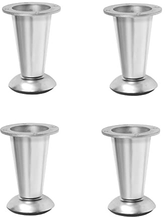 Solmer LTD 4 pcs x Sofa Legs Chrome Feet Plinth Beds Cabinets Cupboard Furniture Adjustable Height