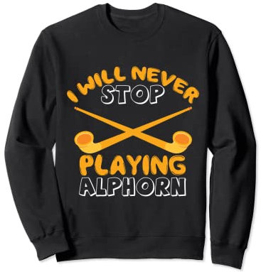 Spielen Alphorn aus Alpen Musikinstrument in der Schweiz Sweatshirt