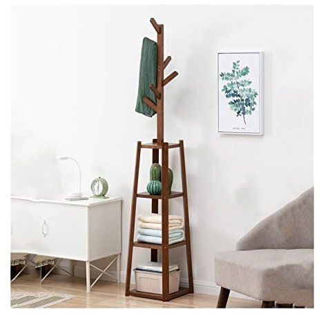 Garderobe im Eingangsbereich Garderobe, Boden stehender Holzgitter-Rack, freistehender Hut-Aufhänger Organizer, der for Flur-Eingang des Wohnzimmers Steht Freistehende Garderobe (Color : B)