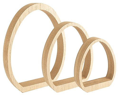 Ideen mit Herz Ei-Podeste | Rohlinge zum Weiterverzieren | Rahmen in Eiform zum Aufstellen | Versch. Größen | 3 Stück