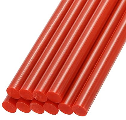 Rebower Caldo Colla Stick Mini Adesivo Caldo Sciogliere Colla Pistola Stick, [per Arte, Artigianato, Bricolage, Cartoncino Realizzazione] - 0,44 x 10/Rosso/10 Pz