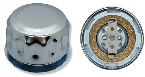 ÜREL Hydraulik Einfüll- und Belüftungsfilter aus Metall für Öl- und Kraftstofftanks Belüftungsdeckel (mit Flansch, Bajonettverschluss, Verchromt, mit Korkdichtung)