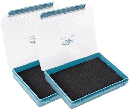 SF 2Packs Fishing Tackle Box Tray 3600 Slit Foam Case Double Buckle Open Plastic Jig Box Heads Hooks Spinners Spoons Storage Tackle Tray