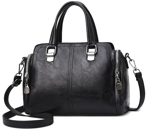 SODOLLEE Handtaschen Damen Elegant Henkeltasche Mehrere Taschen Schultertasche PU Leder Frauen Umhängetasche für Einkaufen Pendeln Täglicher Gebrauch Schwarz