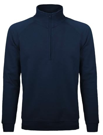CHEMAGLIETTE! Felpa Mezza Zip Felpata Unisex Cotone - Maglia da Lavoro