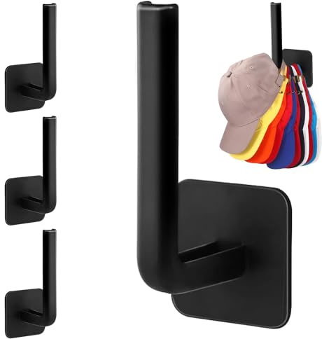 4 Stück Basecap Halterung Selbstklebende hut-halter Hutablage (Schwarz）