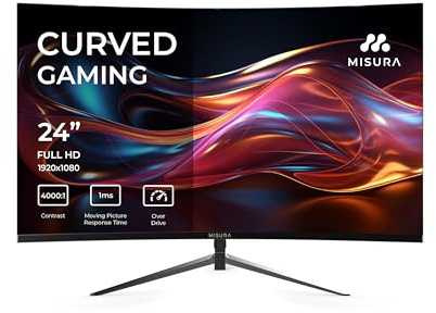 MISURA | Monitor Gaming 24 Curvo | 200 Hz | Full HD | 1ms | HDR | FreeSync, GSync, Overdrive, Flicker Free | HDMI, DP | 4000:1 - MM24DFA