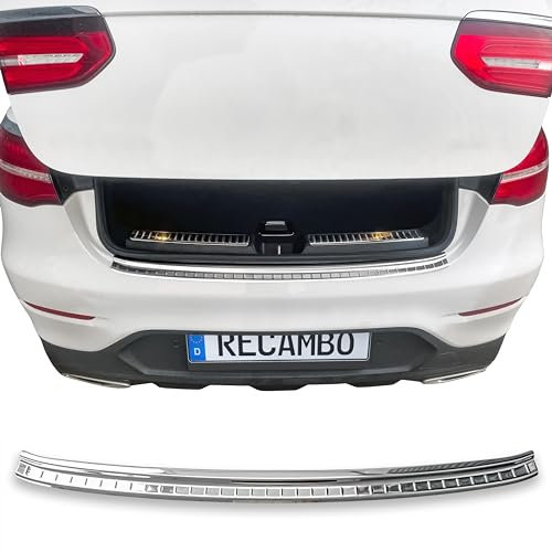 RECAMBO Protezione per paraurti in acciaio inox lucido, look cromato, compatibile con Mercedes GLC Coupe C253, anno di costruzione dal 2016, styling e protezione per il paraurti