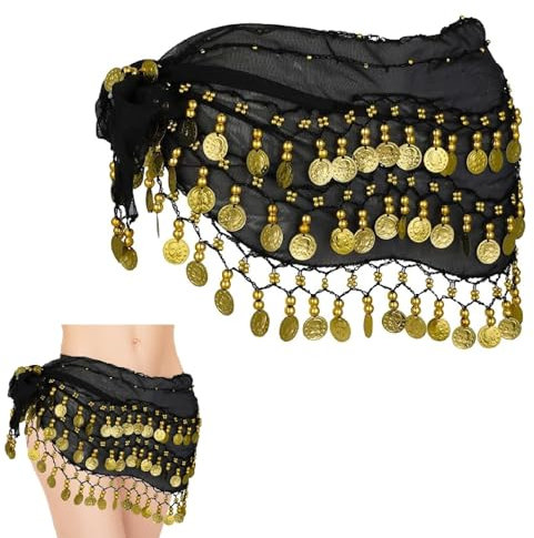 Kiuiom Ceinture Danse Orientale, Écharpes Hanche Danse Ventre, Foulard Danse du Ventre, Écharpe Hanche Belly Dance Belly Dance Soie Foulard Foulard À Sequins en Mousseline Soie Danse