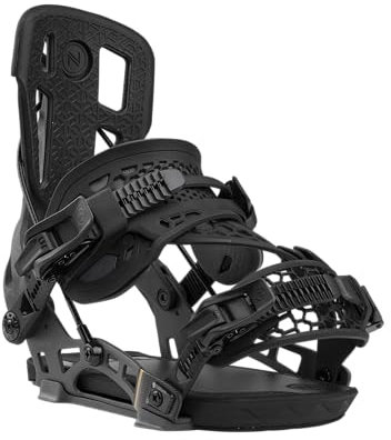 Nidecker Flow NX2-Carbon Hybrid Snowboard Bindung – Schwarz – Carbon Baseplate mit Hybrid Strap & Dual Entry – Größe XL