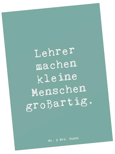 Mr. & Mrs. Panda Postkarte Spruch Lehrer Großartig - Geschenk, Danke, Anerkennung, Grußkarte, Bedanken, sagen, großartige, Aufmerksamkeit, Liebe, Postkarten, Ansichtskarte, Wertschätzung, einzelkarte