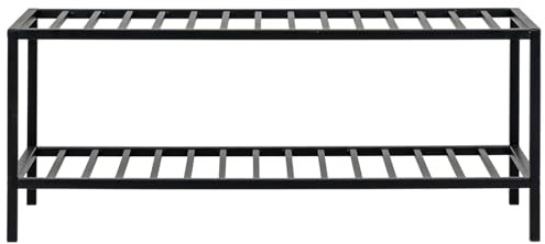 Dezain® Home - Schuhregal Vita – Stabile Schuhablage aus Metall – Moderner Schuhständer zur Aufbewahrung – Ideal für Flur & Schlafzimmer – Schwarze Schuhbank in 34 x 79 x 32 cm