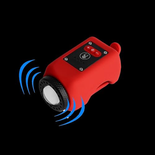 Clacson elettronico per Bici, Campanello elettronico per Mountain Bike, Campanello per clacson per Bicicletta con proiettore grandangolare, Impermeabile IPX5 con USB Ricaricabile,Rosso