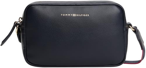 Tommy Hilfiger Donna Borsa a Tracolla Logotape Camera con Zip, Blu (Space Blue), Taglia Unica