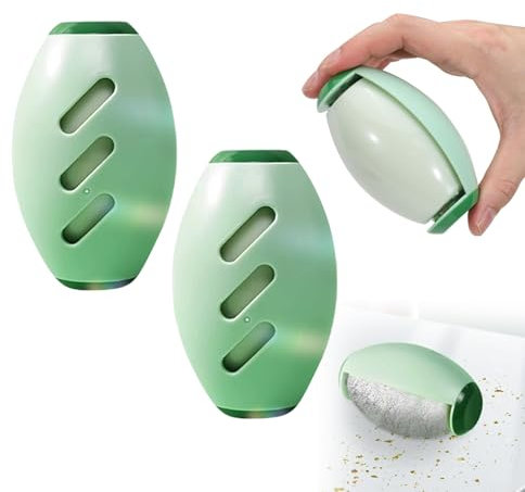 2 Piezas Rodillo Quitapelusas Reutilizable, Quitapelos Lavable para Ropa, Pelota de Rodillo de Pelusa Bola Quitapelos Ropa Limpiador de Pelusa Pegajoso para Carpets, Camas, Sofás (Verde)