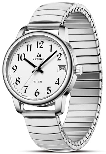 LN LENQIN Ladies Watches Womens Watch Stainless Steel Waterproof Watches for Women Analog Quartz Wrist Watch Expansion Band