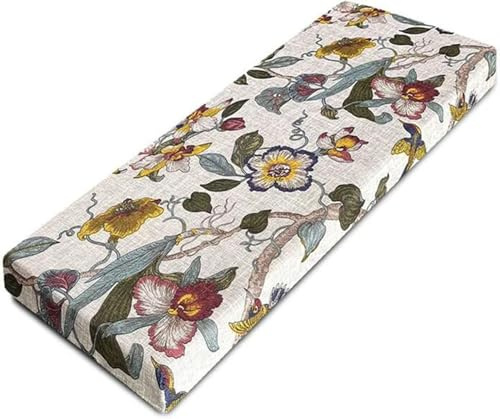 AQIGR Bankkissen Bankauflage 5 cm Dickes Gartenbankkissen Polsterauflage Waschbar Abnehmbarem Rutschfestes Sitzkissen für drinnen und draußen Terrasse(Aprikose,140x50x5cm Thick)