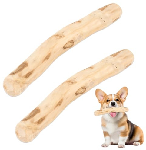 ZORVYN 2 Pezzi Legno di Caffè per Cani, Pulizia dei Denti, Bastoncini da Masticare per Cani Piccoli e Medi, Giocattolo da Masticare per Cuccioli e Adulti (14cm Lunghezza, 1.8-2cm Diametro)
