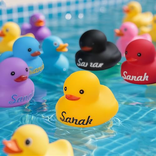 Canard en Plastique Caoutchouc Personnalisé avec Nom – Accessoire de Voiture Original, Disponible en Plusieurs Couleurs – Décoration Auto, Idée Cadeau Amusante pour Anniversaire, Noël, Amis ou Couple
