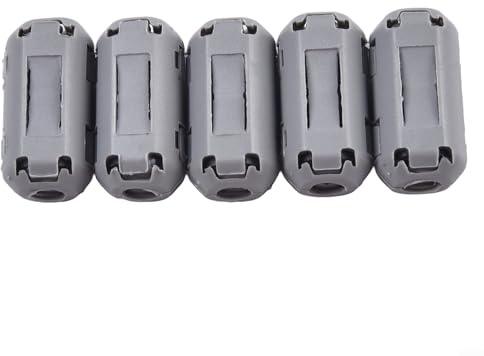 Anillo de filtro supresor de ruido de núcleo de ferrita de 5 mm para protección de interferencias de cable RFI, paquete de 2 compatibles con cabina de audio y video USB (5 piezas)