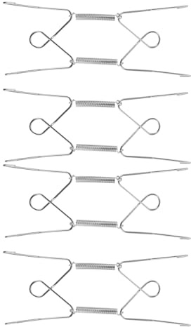 MALUGOGO Ganci da Parete per Piatti Decorativi Invisibili in Acciaio Inox Molla, Supporto Salvaspazio per Esposizione Vassoi da 14-18 Cm, Set 4 Pezzi per Cucina e Sala da Pranzo