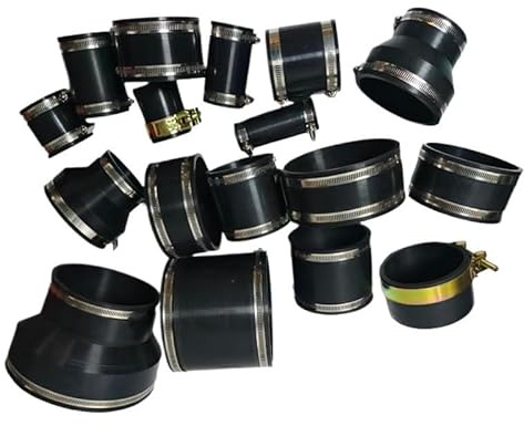 Riduttore per Tubo in Gomma con Fascette in Acciaio Inox Manicotto Diritto in Gomma Adattatore Riduttore a Fascetta per Acqua Scarico Ventilazione 1 pz(125 * 135 * 70)