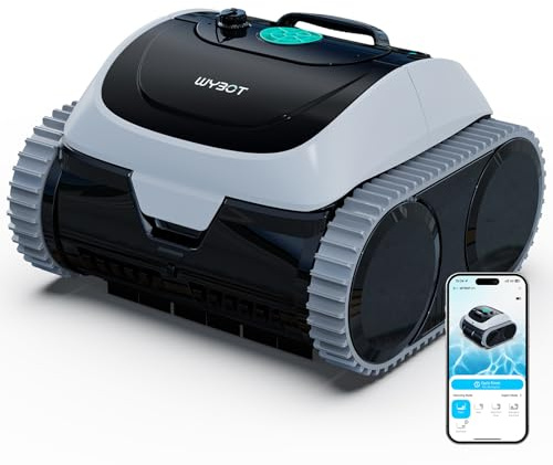 WYBOT C1-P Robot Piscina, Robot Piscina Senza Fili 4-in-1 Robot Piscina Fuori Terra con Robot Piscina pareti e Fondo, aspiraz. Pot., 5 Modi, NAV.+App, 155m² - Verde Notte Brinata