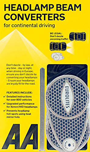 AA Car Headlamp Headlight Beam Converters Adaptors Benders AA8338 – EU Driving Essential – 1 Pair, Grey