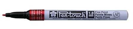 SAKURA Pen-Touch Fine Red Marker - 1 mm Tip - Writes on Multiple Surfaces - Industrial Use with Pigment Solvent-Based Ink