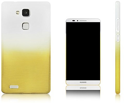 Xcessor Färgövergång - Huawei Ascend Mate 7 Phablet flexibelt gelfodral - med gradient silktråd textur. Guld/Transparent