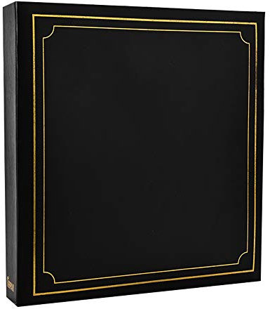 Arpan Large Slip In Photo Album Holds 500 Photos 6'' x 4'' Gold Stamp Padded Cover Black