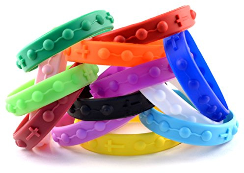 Goods For Giving · Silicone Rosary Decade Wristbands · Combo Pack · 13 Pack · Size 8'' · Safe, Comfortable, Versatile