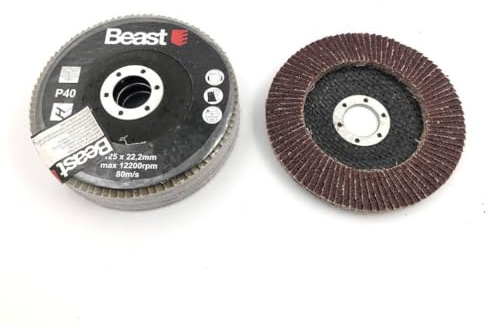 3 dischi lamellari bombati D. 125 x Al. 22,23 mm gr 40 corindone per legno, metallo - 739534 - Beast