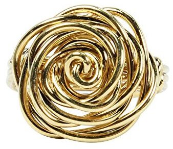 Bijoux bague plaqué or femme, rose en or 24k avec boîte en coeur rouge - Cadeau romantique - Bijoux fait main par Alexia Rodriguez