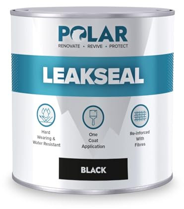 Polar Premium Leak Seal Black PAINT - 500ml - Instant Waterproof Roof SEALANT - Ideal for Leaks, Cracks & Roof Repair - Concrete, Brick, Metal, Drainpipes & Gutters - Easy to Apply
