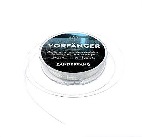 Zanderfang - Zander Vorfach Fluorocarbon – Angel-Schnur für Zander, Barsch und Forelle – Vorfach-Schnur Vorfänger - 0,32mm - 50m, Zanderangeln