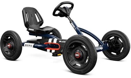 BERG Buddy Classic Pedal Gokart Blau | Kinderfahrzeug | ab 3 Jahre | Tretfahrzeug mit hohem Sicherheitsstandard | Luftreifen und Freilauf | Verstellbarer Sitz