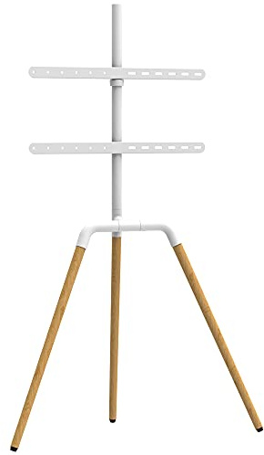 kalb | TV Standhalter Buche - VESA bis max. 600x400 für 32-65 Zoll max. 40kg, Farbe:Weiß