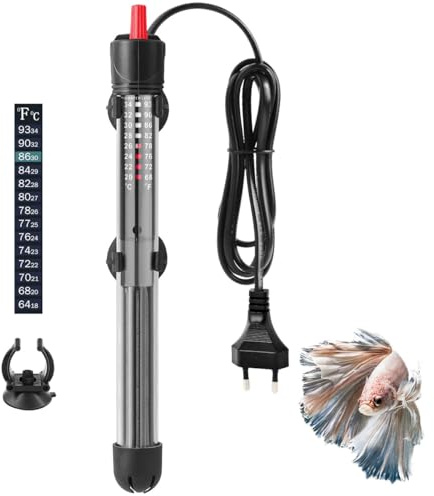 FEDOUR 300W 100-240L Aquarium Heizung, Verdicktes Quarzglas Aquarienheizer, Temperatur Einstellbare Aquarium Heizer Mit Saugnäpfen/Thermostat
