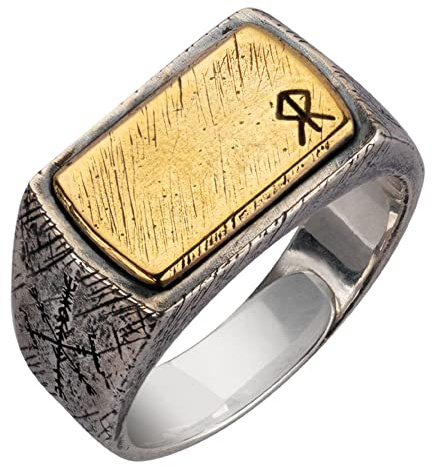Wikinger 925 Sterling Silber Binden Runen Ring für Herren Damen Verstellbar