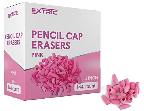 Pencil Top Erasers, 144 Count Pink Cap Erasers, Pink Eraser Tops, Pencil Toppers, Pencils Cap Eraser