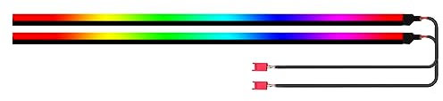 HMYC Dreamcolor Acrylic Interior Car Lights, 2 Piece 43.3inch/110cm 128 Colorful Car LED Strip Light RGB Fiber Optic Rainbow Ambient Lighting bar, Universal Decoration Dynamic Atmosphere Neon Lights