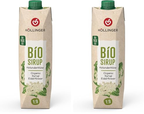 Höllinger sciroppo di sambuco biologico, 1000ml (Confezione da 2)