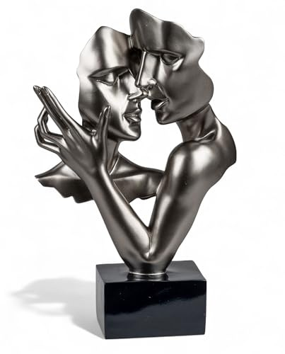 formano Deko Liebespaar auf Sockel Metallic 38 cm Skulptur Figur Statue Paar
