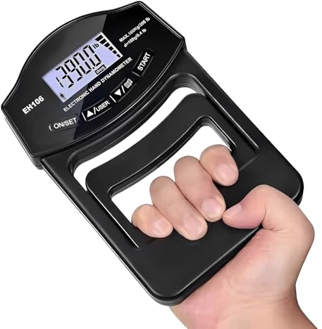 XPJBKC Tester di forza di presa, 180 kg, dinamometro digitale multiuso per rafforzare l'avambraccio, strumento di misurazione della forza portatile, per fitness e sport