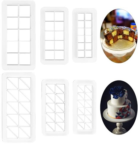 3 pièces carrées, 3 moules triangulaires, moules à gaufrage pour fondants, emporte-pièces à motifs géométriques, bandes de gaufrage pour biscuits et gâteaux, outils de cuisson DIY