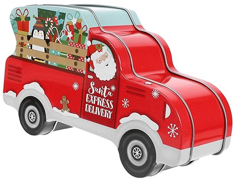 FUNOMOCYA Weihnachtsbonbondose Aus Eisen Geschenkbox Für Leckereien Autoform Aufbewahrungsbox Für Plätzchen