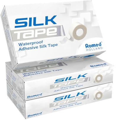Romed Silk - Cerotto autoadesivo, 2,5 cm x 5 m, impermeabile, 12 rotoli