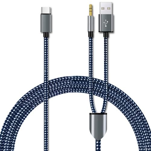 Gbformat USB-Lade- und Audiokabel 3,5 mm, Stereokabel-Adapter für Kopfhörer, kompatibel mit 15/Pad/Galax S23 S22 S21 S20